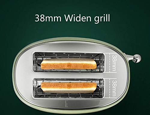 800W Retro 2-Slice Toaster with Adjustable Sandwich Grill