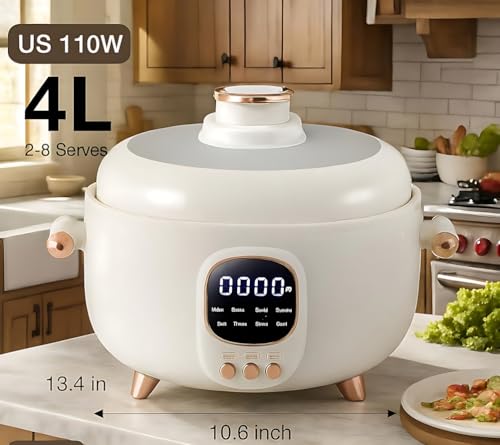 4L Smart Electric Pressure Cooker with 10 Functions & Timer