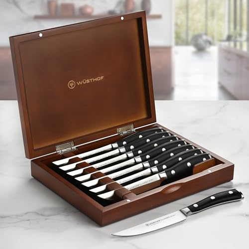 8-Piece Steak Knife Set with Wooden Storage Case