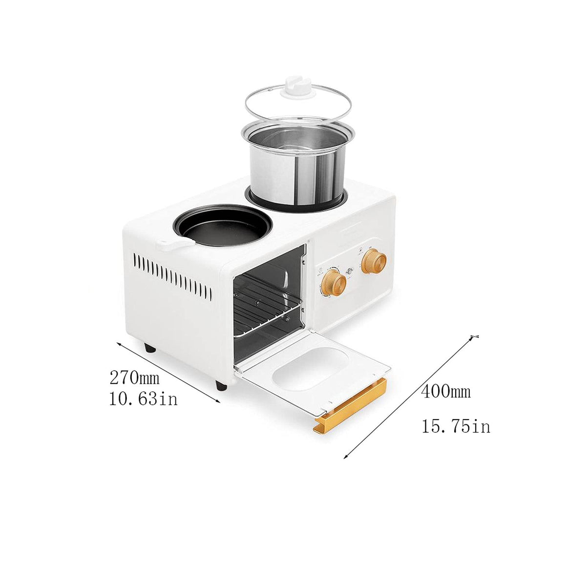 4-in-1 Breakfast Maker with Toaster, Steamer & Cooker