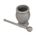 Cast Iron Mortar and Pestle Set with Leather Cover
