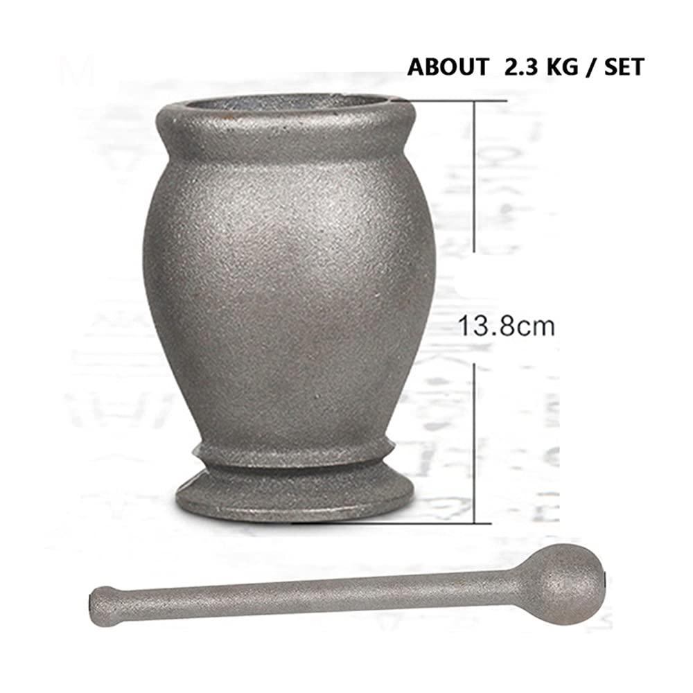 Cast Iron Mortar and Pestle Set with Leather Cover