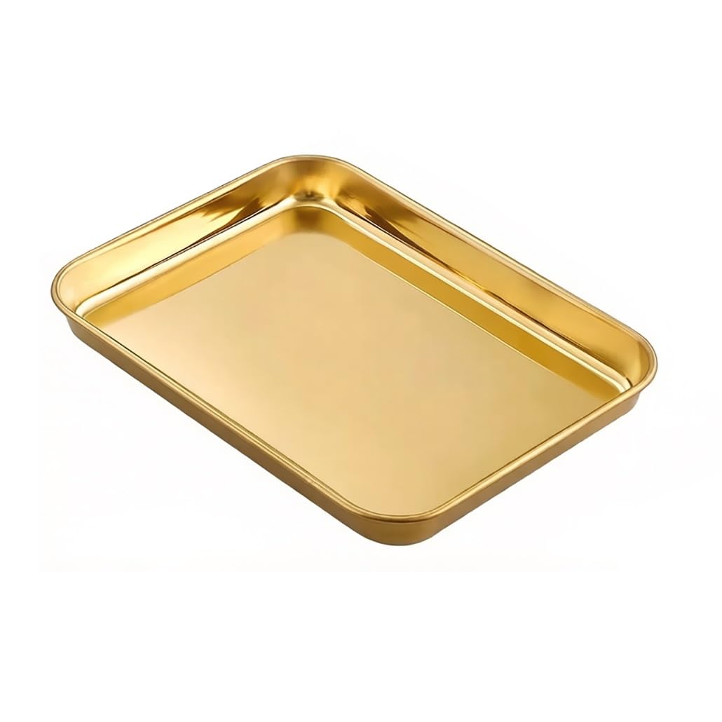 Gold Stainless Steel Rectangle Baking Sheet & Serving Tray