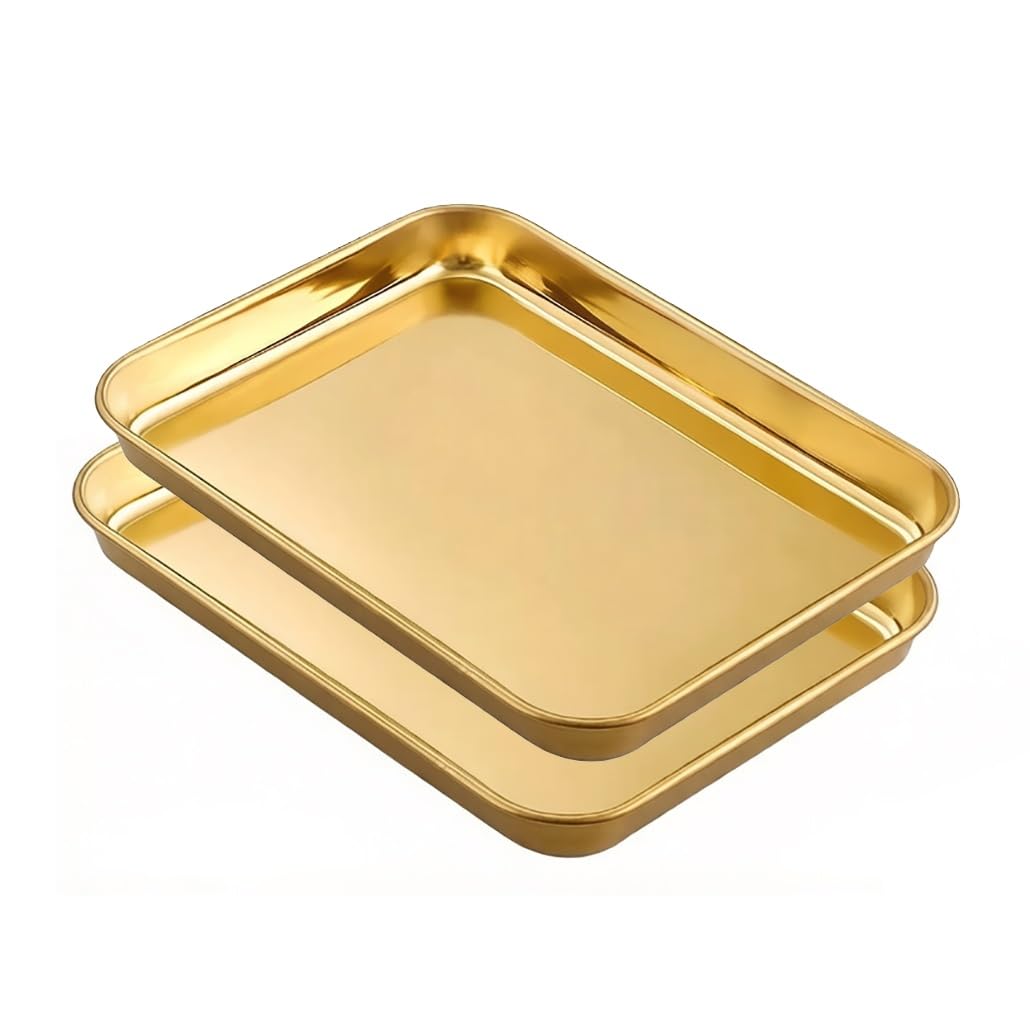 Gold Stainless Steel Rectangle Baking Sheet & Serving Tray