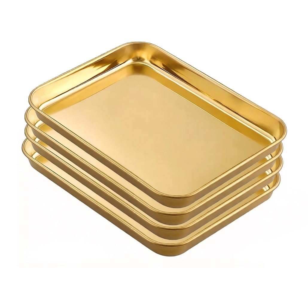 Gold Stainless Steel Rectangle Baking Sheet & Serving Tray