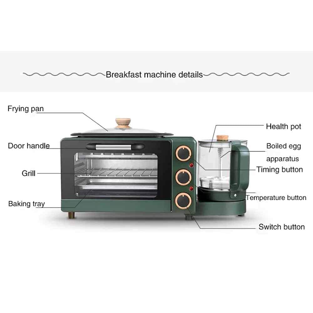 3-in-1 Breakfast Station with Toaster, Kettle & Coffee Maker