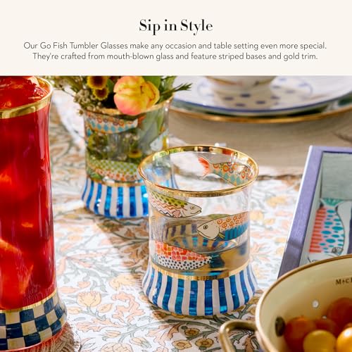 Gold-Rim Butterfly Tumbler Glasses, 8 oz, Set of 2