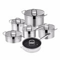 12-Piece Stainless Steel Nonstick Cookware Set with Glass Lids