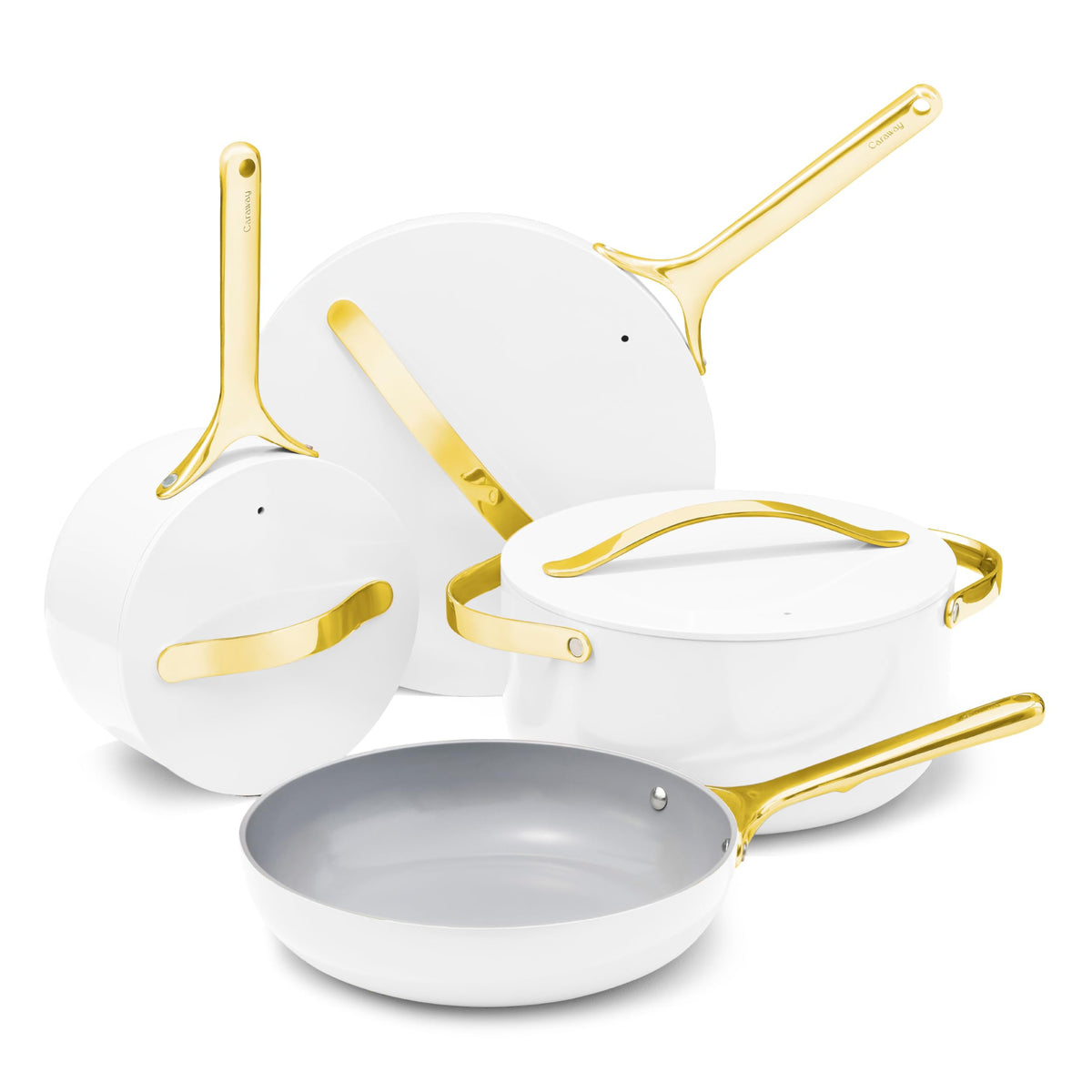 Caraway Non-Stick Ceramic Cookware Set, Pots, Pans, Lids & Kitchen Storage