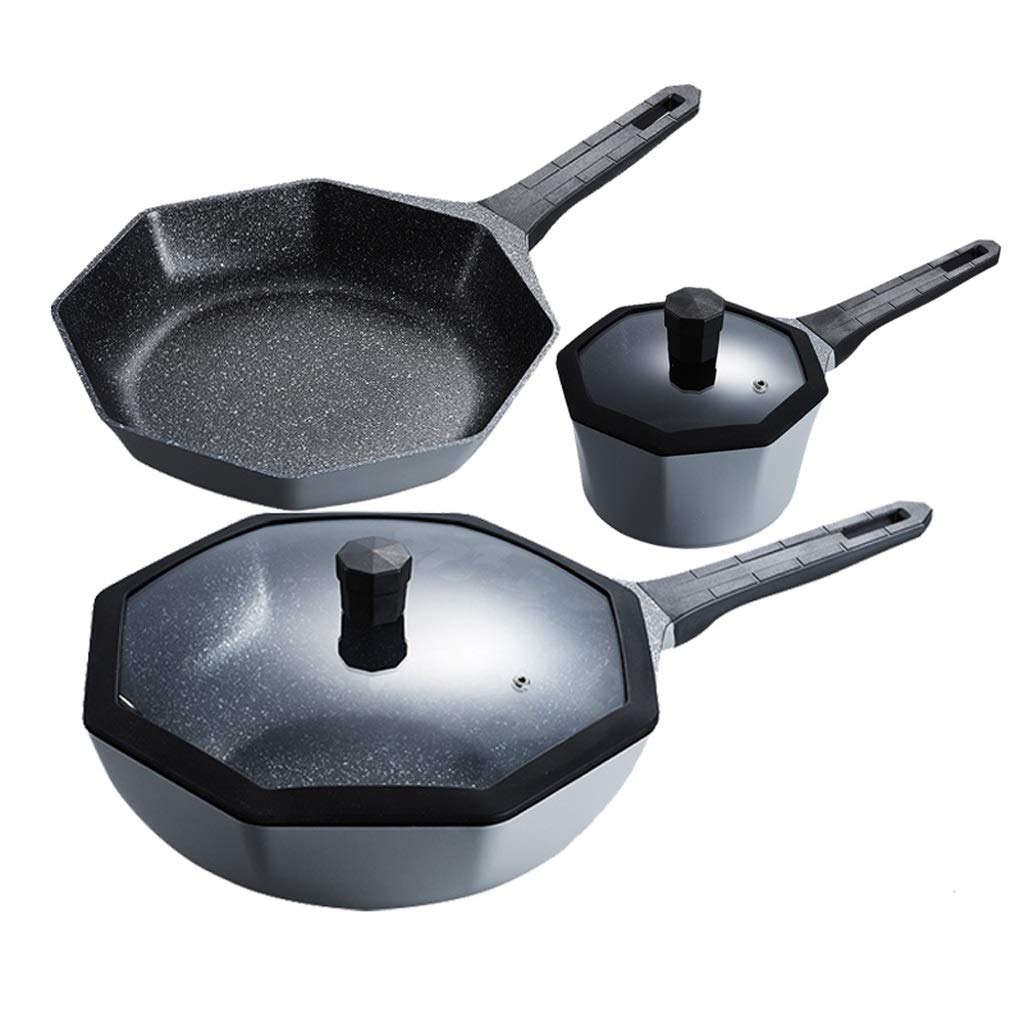 Pots Set Cookware 4 Piece Pot Set Household Non Stick Pot Induction Cooker Wok Suit Kitchen Pots and Pans Cookware Set