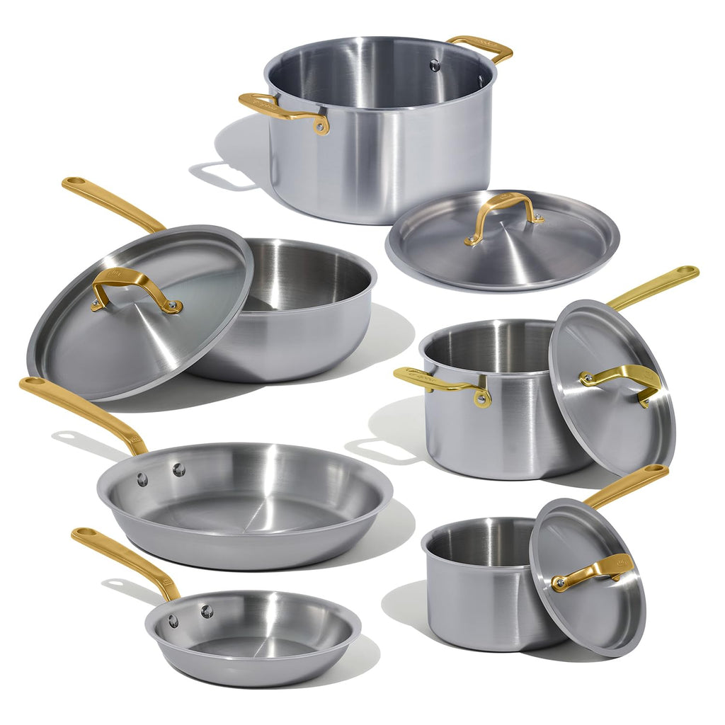 10-Piece Stainless Steel Pots and Pans Cookware Set