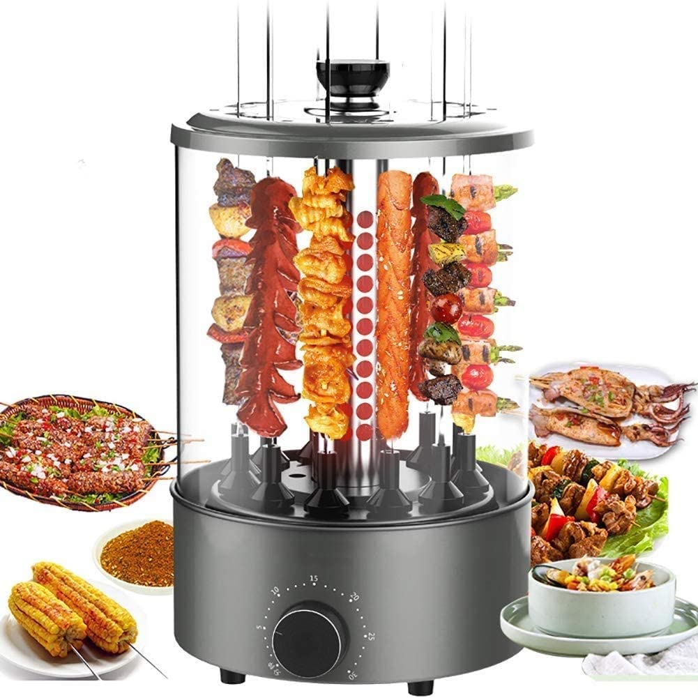 1100W Vertical Electric Rotisserie Grill with 360° Rotation