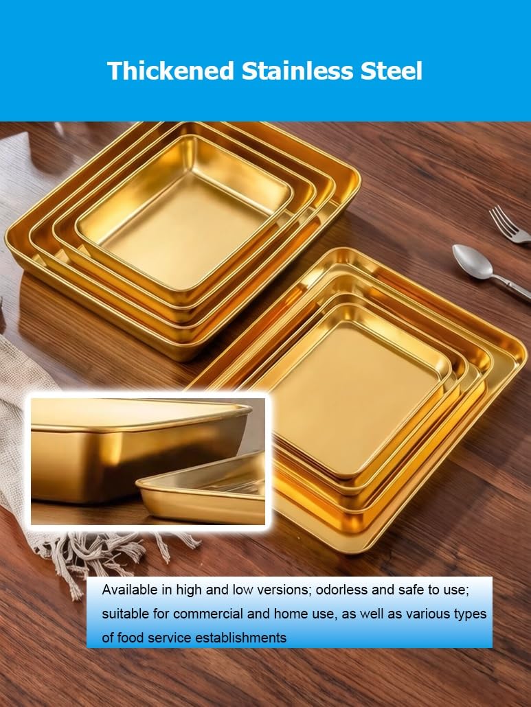 Gold Stainless Steel Rectangle Baking Sheet & Serving Tray