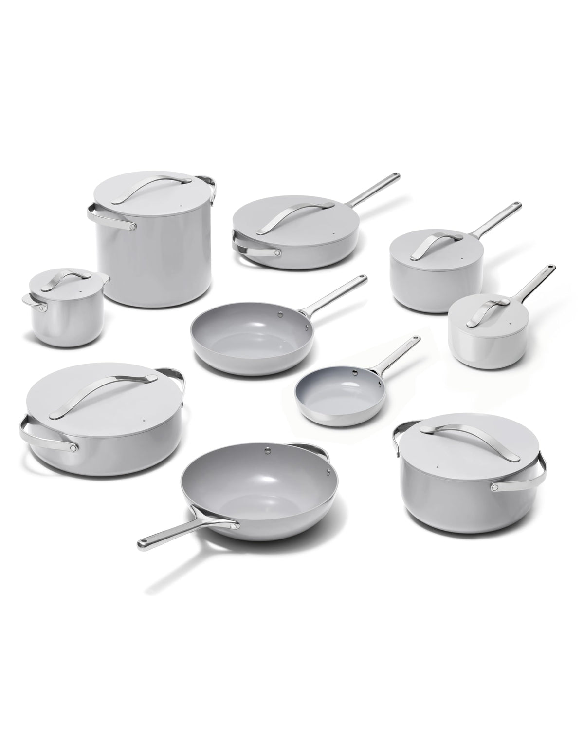 Caraway Non-Stick Ceramic Cookware Set, Pots, Pans, Lids & Kitchen Storage