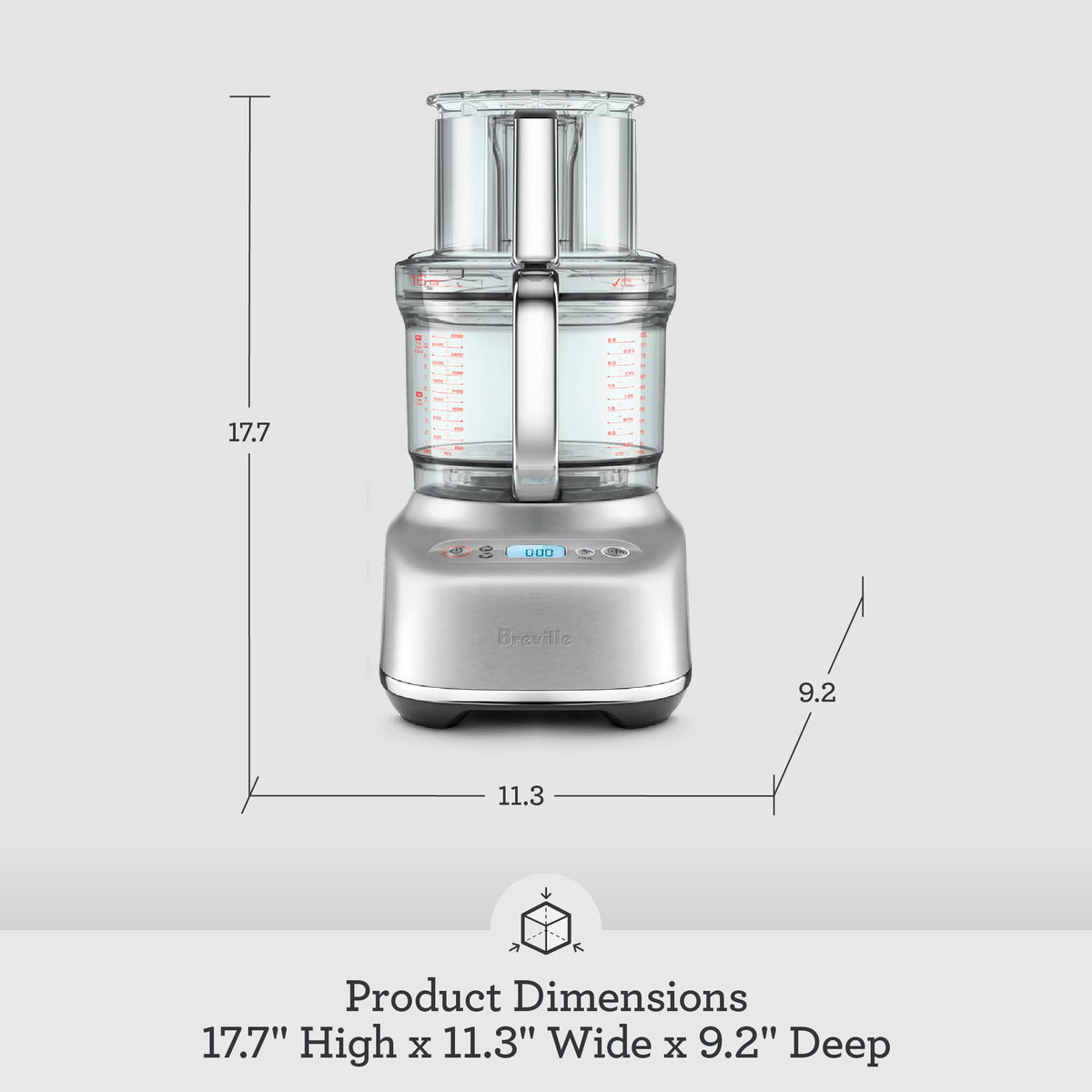 16-Cup Food Processor & Dicer with Stainless Steel Finish