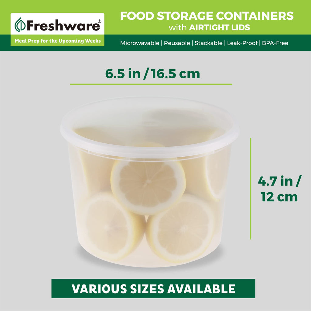 Airtight Deli Food Storage Containers, 64 oz, Set of 12