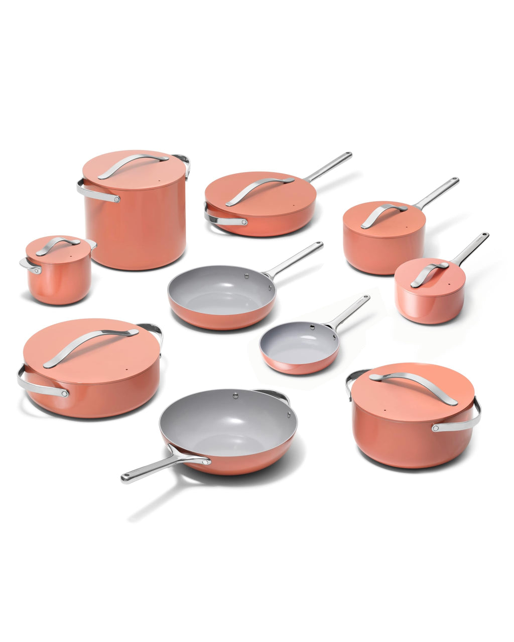 Nonstick Ceramic Cookware Set with Pots, Pans & Storage