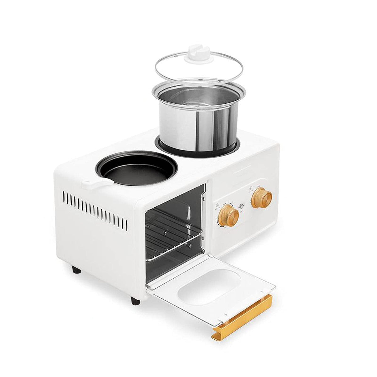 4-in-1 Breakfast Maker with Toaster, Steamer & Cooker