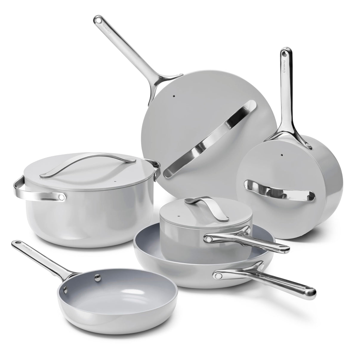 Caraway Non-Stick Ceramic Cookware Set, Pots, Pans, Lids & Kitchen Storage