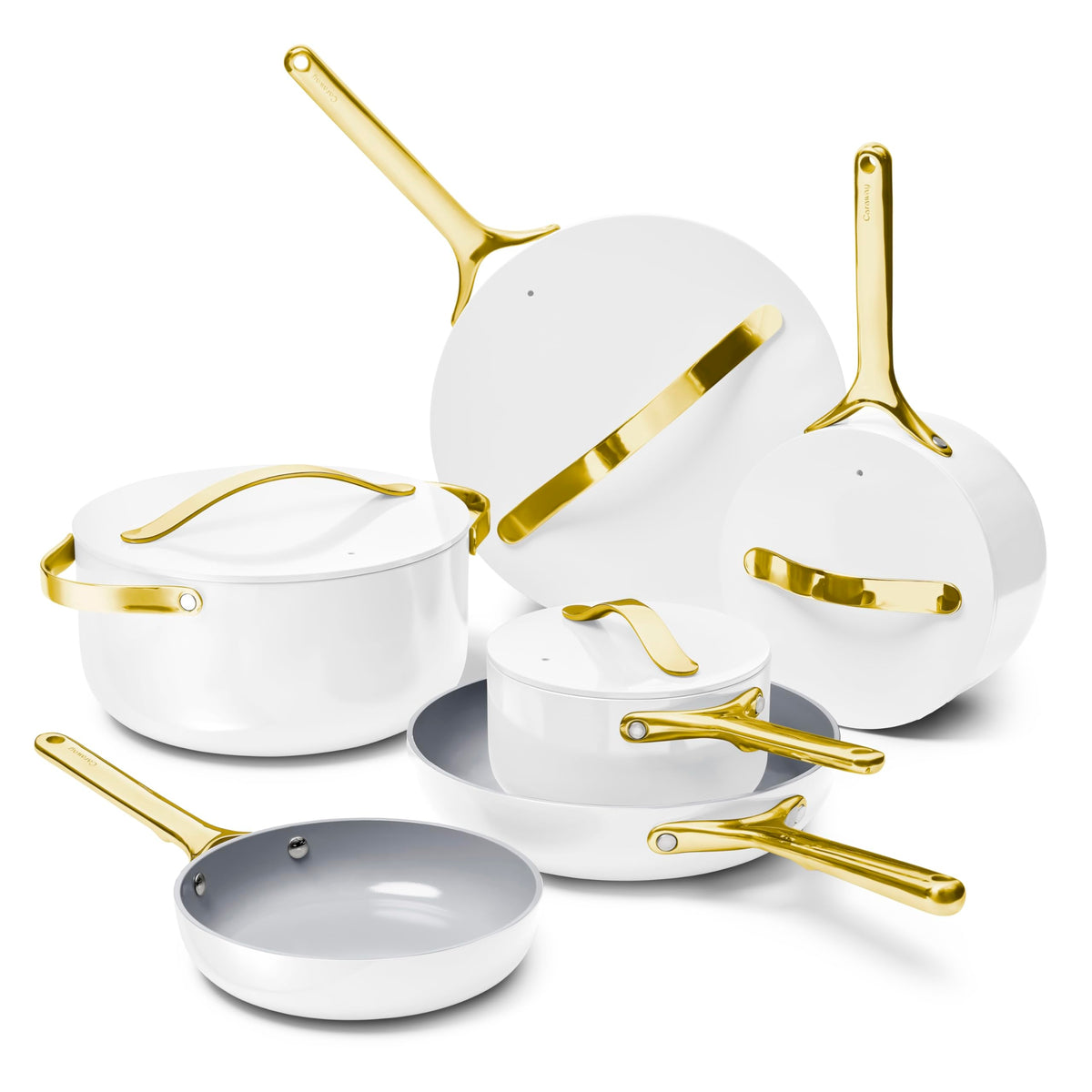 Caraway Non-Stick Ceramic Cookware Set, Pots, Pans, Lids & Kitchen Storage