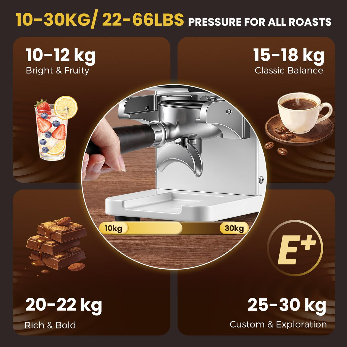 Automatic 58mm Espresso Tamper with Touch Control