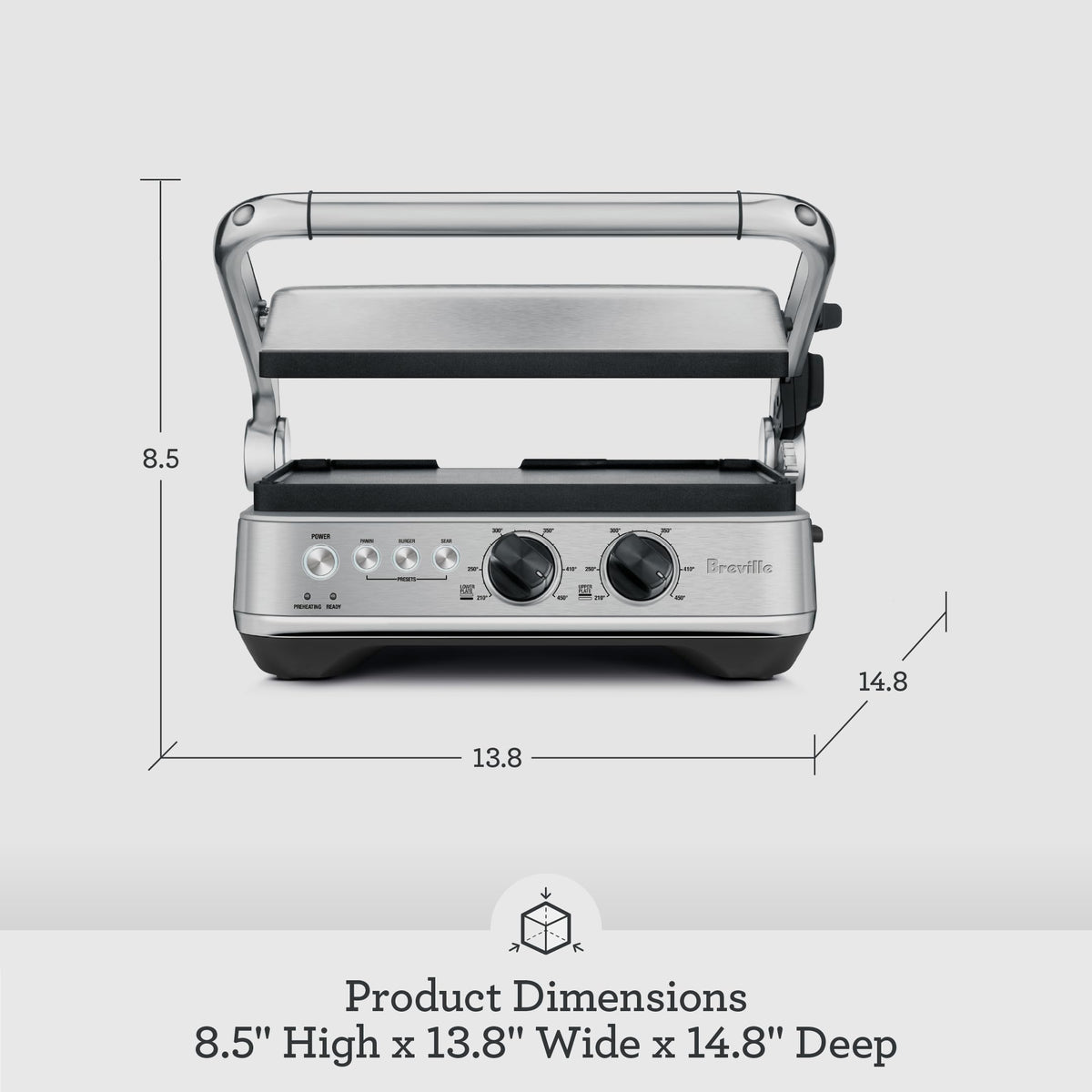 Sear & Press Indoor Grill with Adjustable Temperature Control