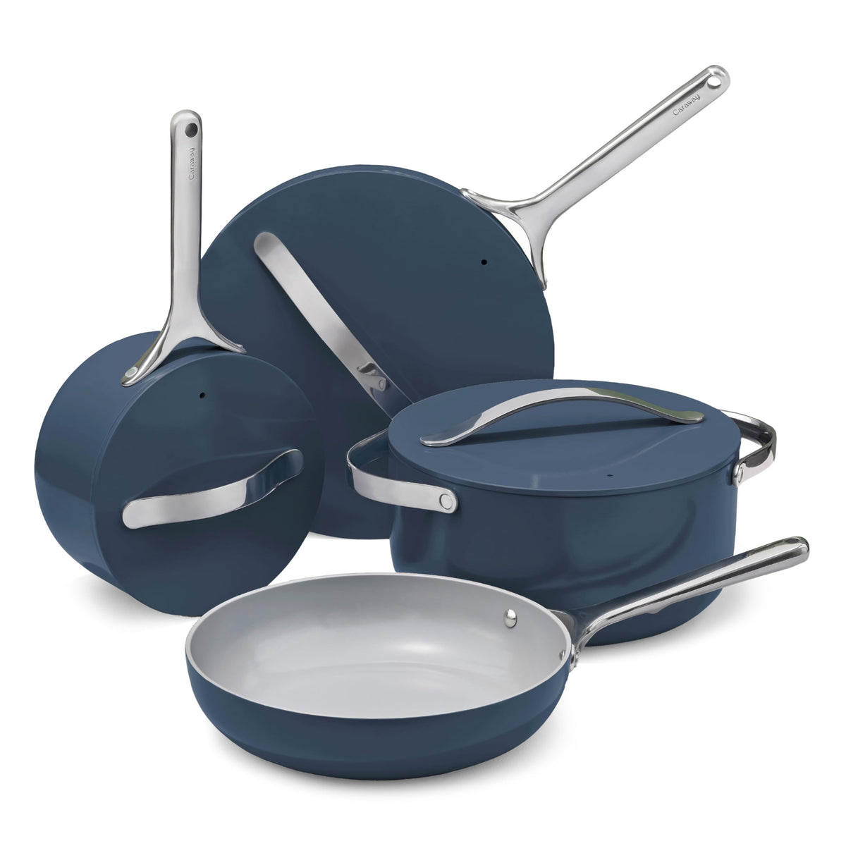 Caraway Non-Stick Ceramic Cookware Set, Pots, Pans, Lids & Kitchen Storage