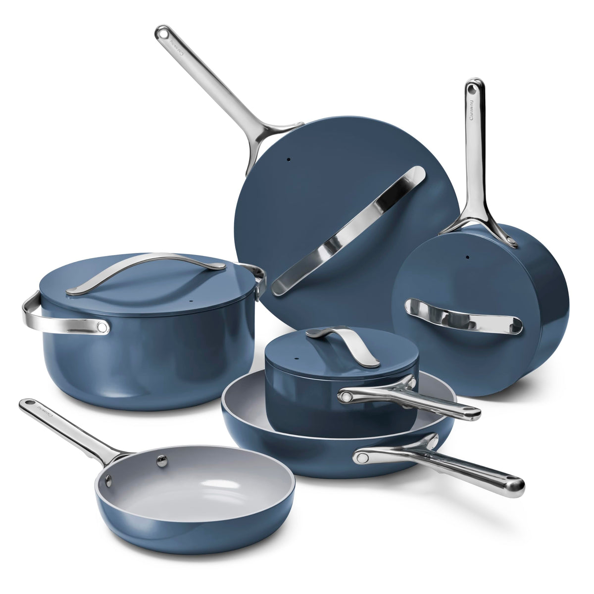 Caraway Non-Stick Ceramic Cookware Set, Pots, Pans, Lids & Kitchen Storage