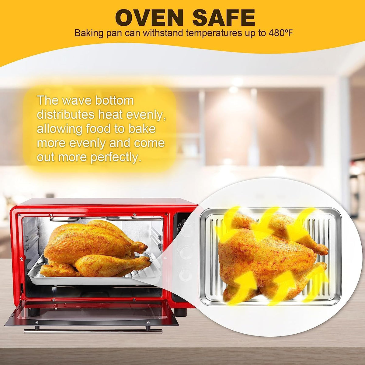 Large Nonstick Baking Sheet Set for Cooking & Roasting