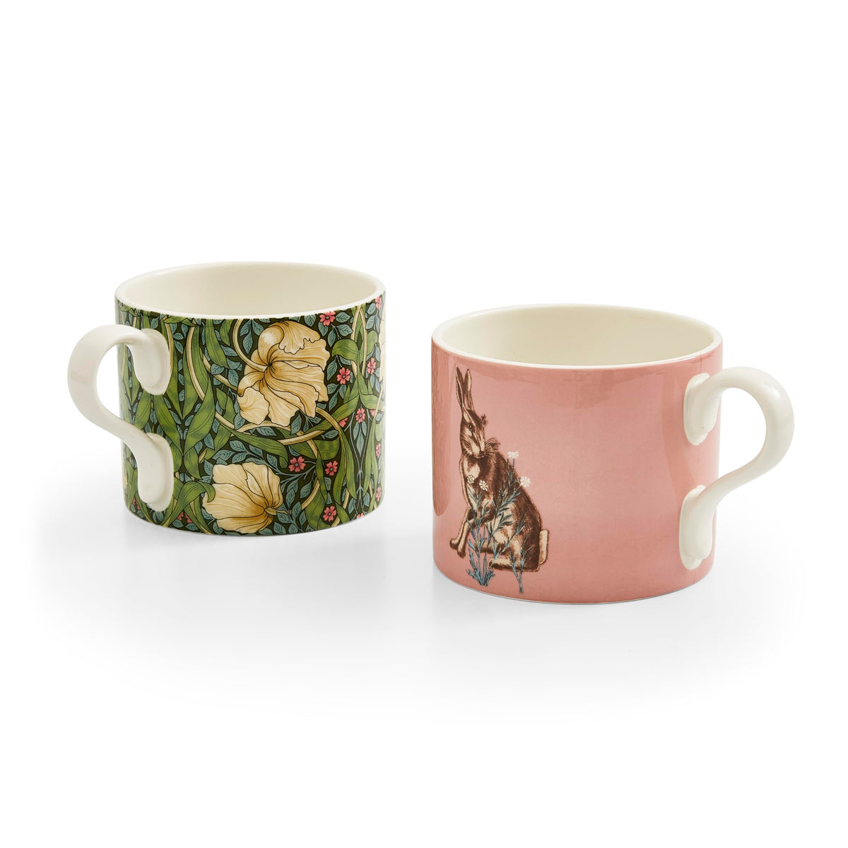 Pimpernel & Forest Hare Porcelain Mugs, 12 oz, Set of 2