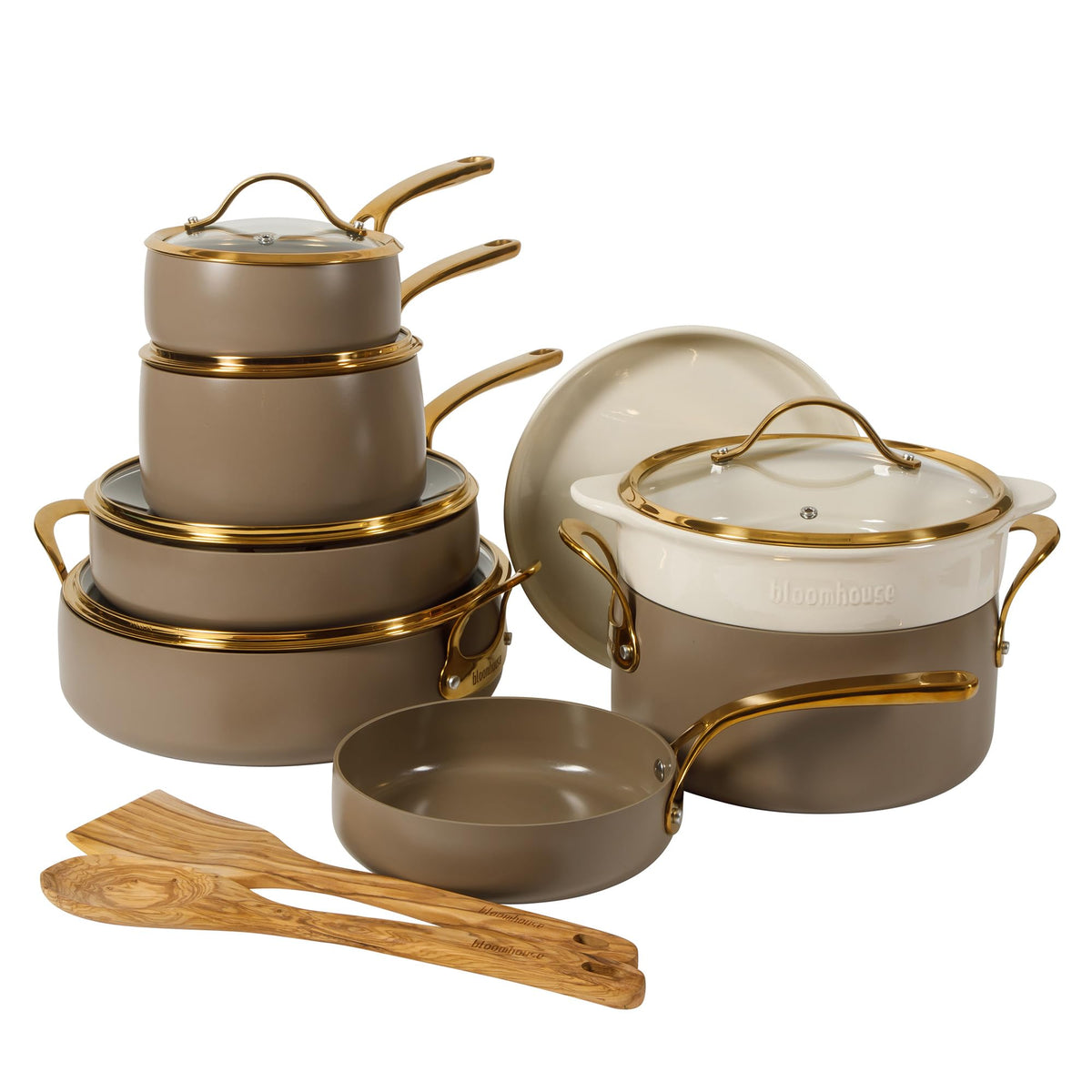 Bloomhouse Heavy Duty Aluminum Premium PFA Free Ceramic Nonstick Cookware