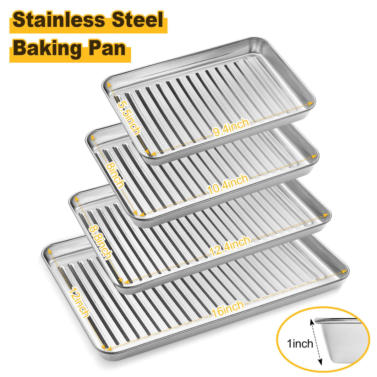 Large Nonstick Baking Sheet Set for Cooking & Roasting