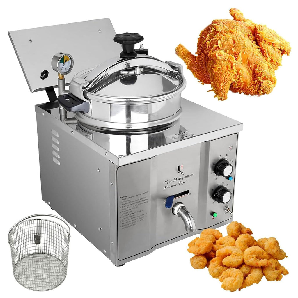 3000W Commercial Pressure Air Fryer with 16L Oil Tank