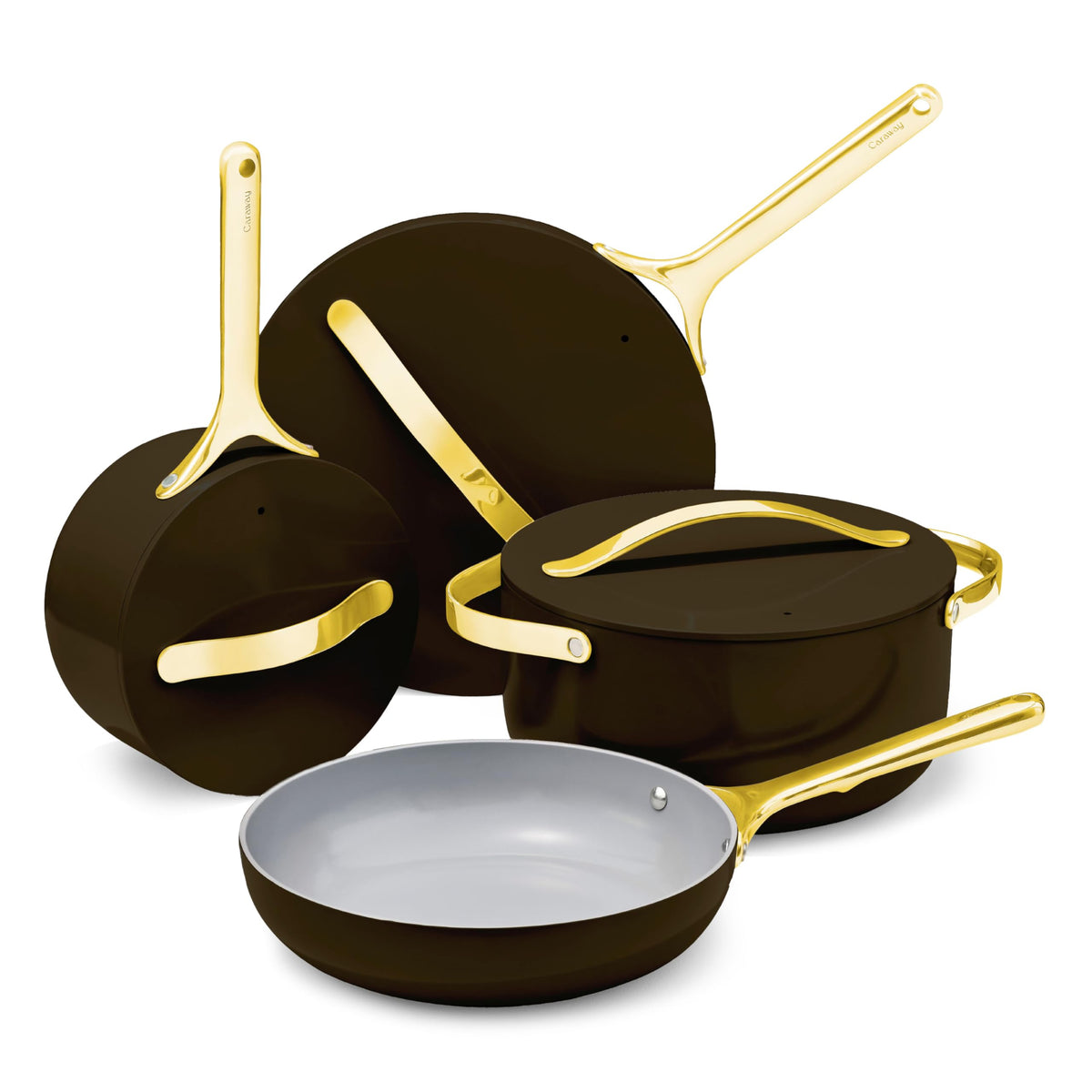 Caraway Non-Stick Ceramic Cookware Set, Pots, Pans, Lids & Kitchen Storage