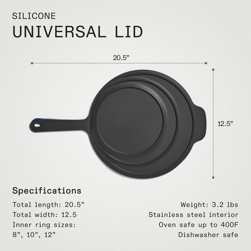 3-Piece 5-Ply Stainless Steel Frying Pan Set with Silicone Lid