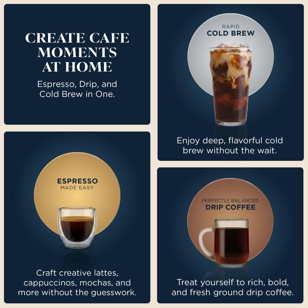 Luxe Café Espresso & Drip Coffee Maker Combination System