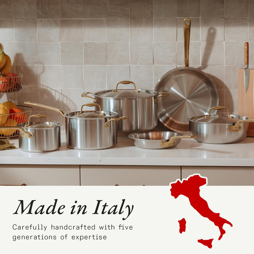 10-Piece Stainless Steel Pots and Pans Cookware Set