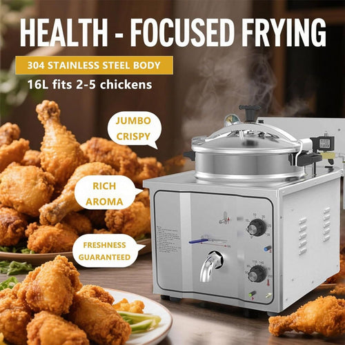3000W Commercial Pressure Air Fryer with 16L Oil Tank