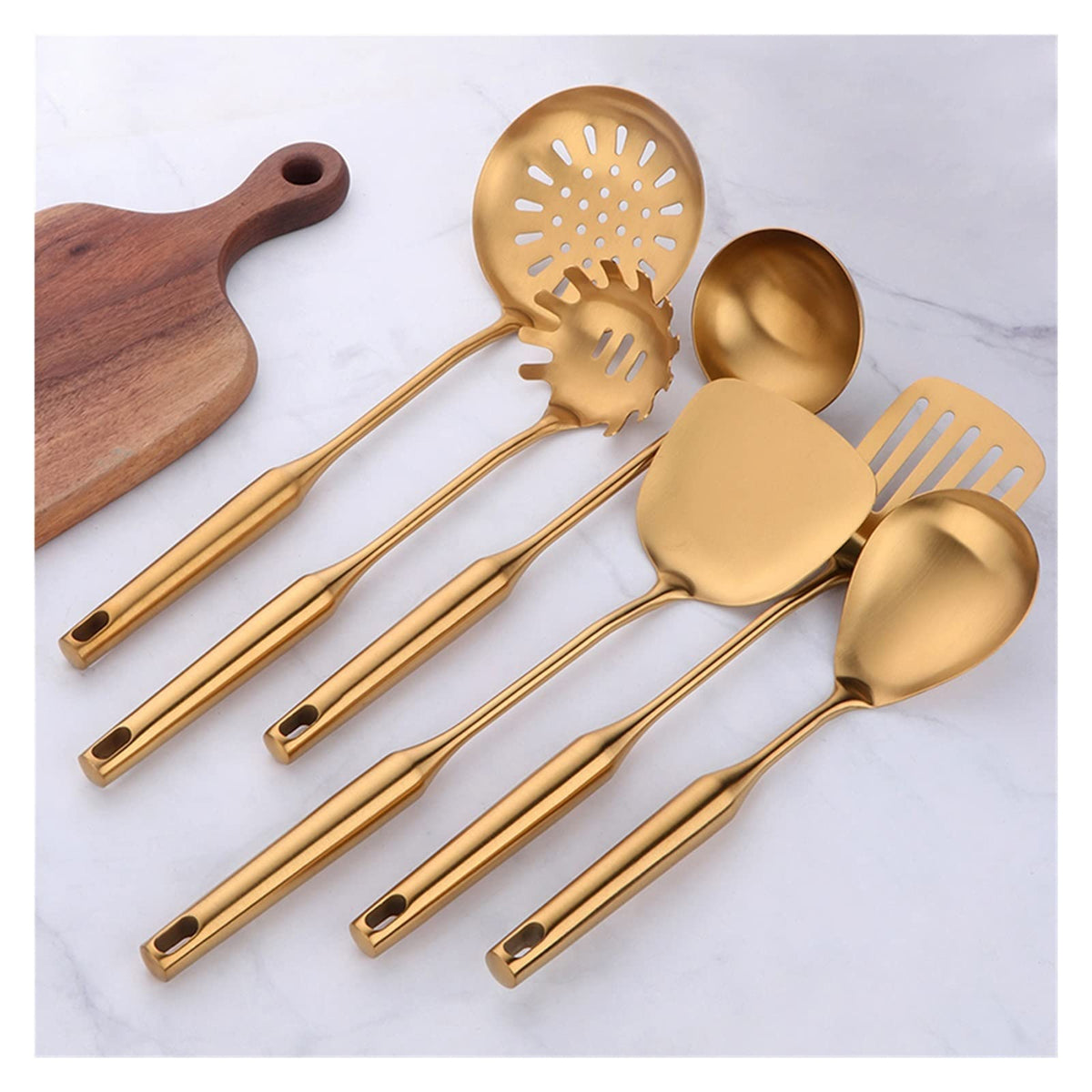 TEDILUVI Kitchenware Set Long Handle Cooking Tools Metal Polish Slotted Accessories Utensil