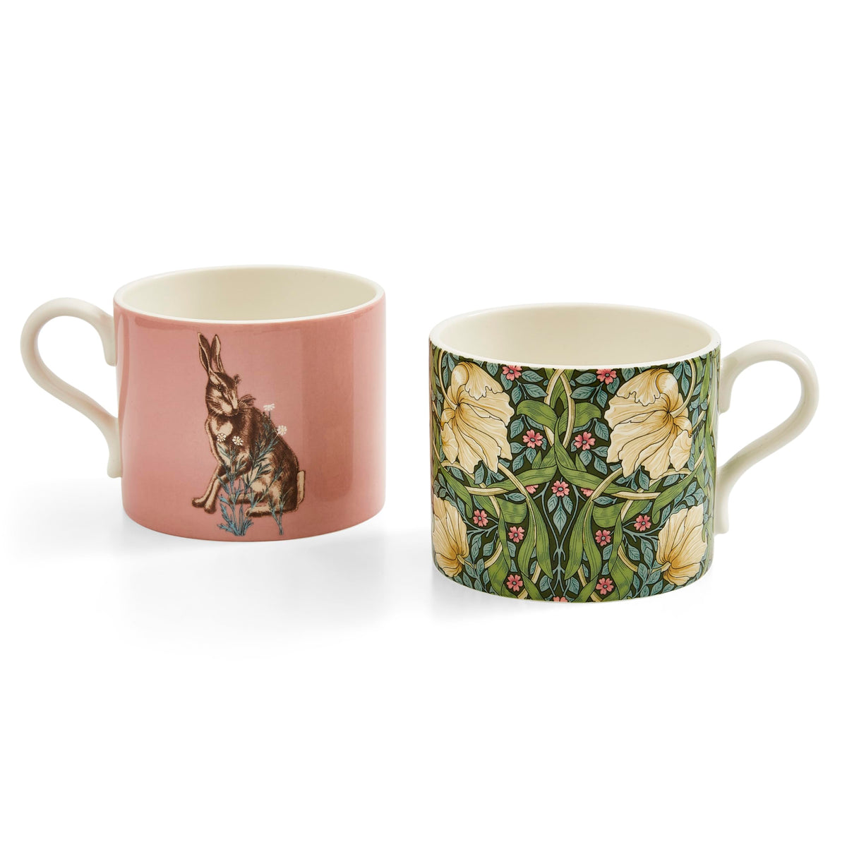 Pimpernel & Forest Hare Porcelain Mugs, 12 oz, Set of 2