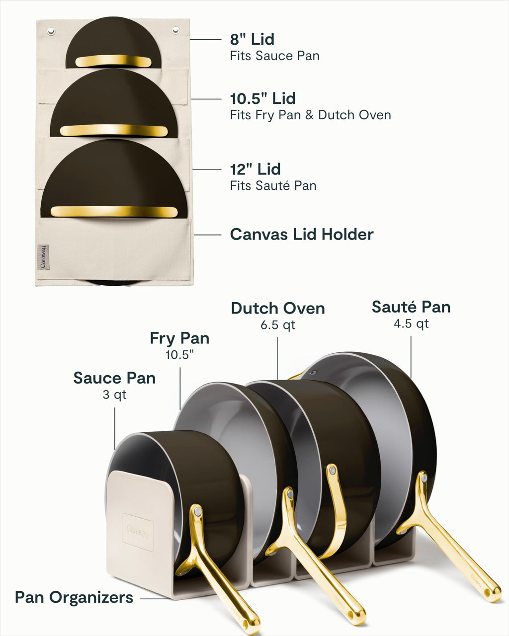 Nonstick Ceramic Cookware Set with Pots, Pans & Storage