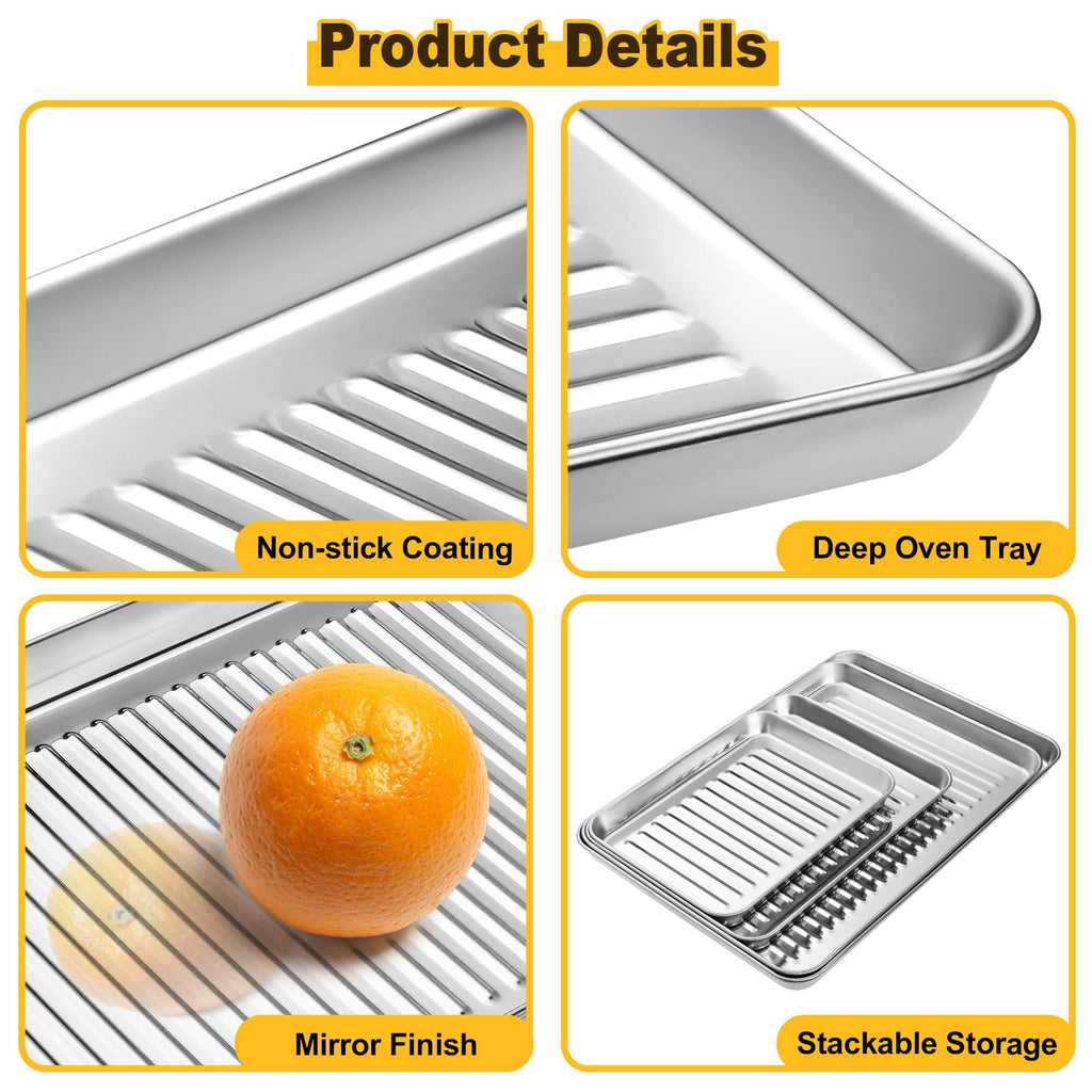 Large Nonstick Baking Sheet Set for Cooking & Roasting