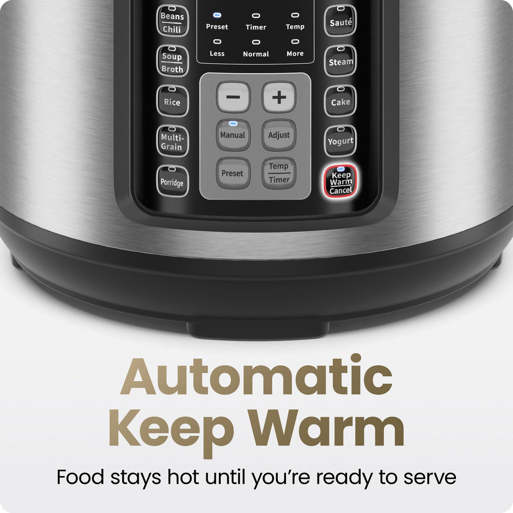 6-Quart 9-in-1 Programmable Pressure Cooker with 13 Presets
