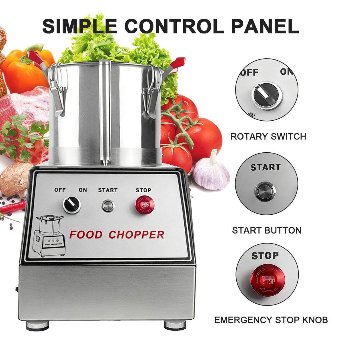 Electric Food Chopper & Meat Grinder - 7L Capacity for Chili, Carrot, Garlic, Ginger - High-Speed, Versatile Kitchen Appliance for Quick Meal Prep