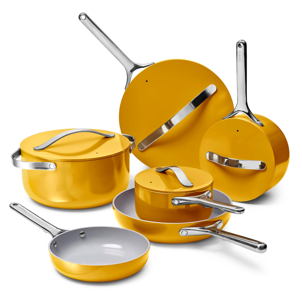 Caraway Non-Stick Ceramic Cookware Set, Pots, Pans, Lids & Kitchen Storage