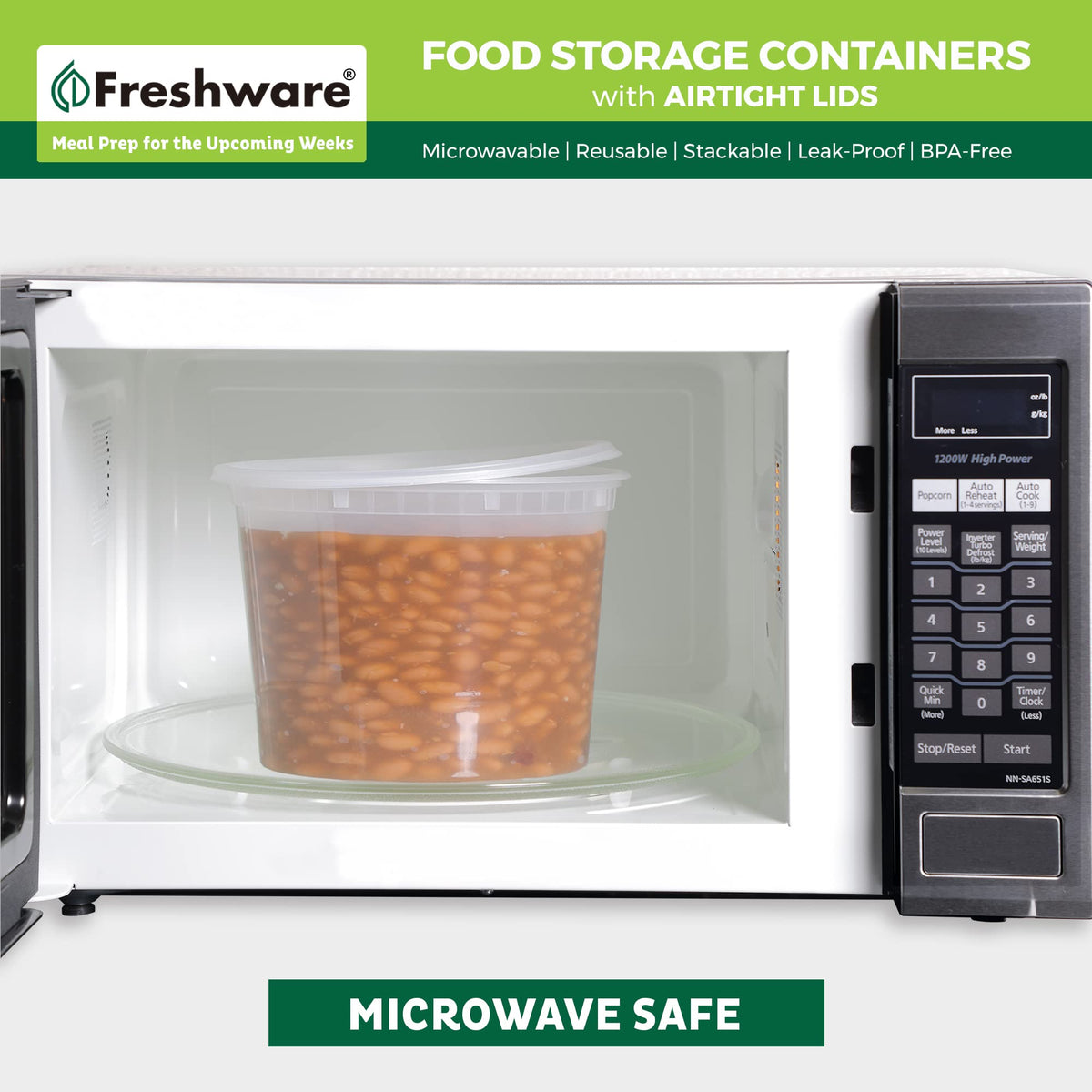 Airtight Deli Food Storage Containers, 64 oz, Set of 12