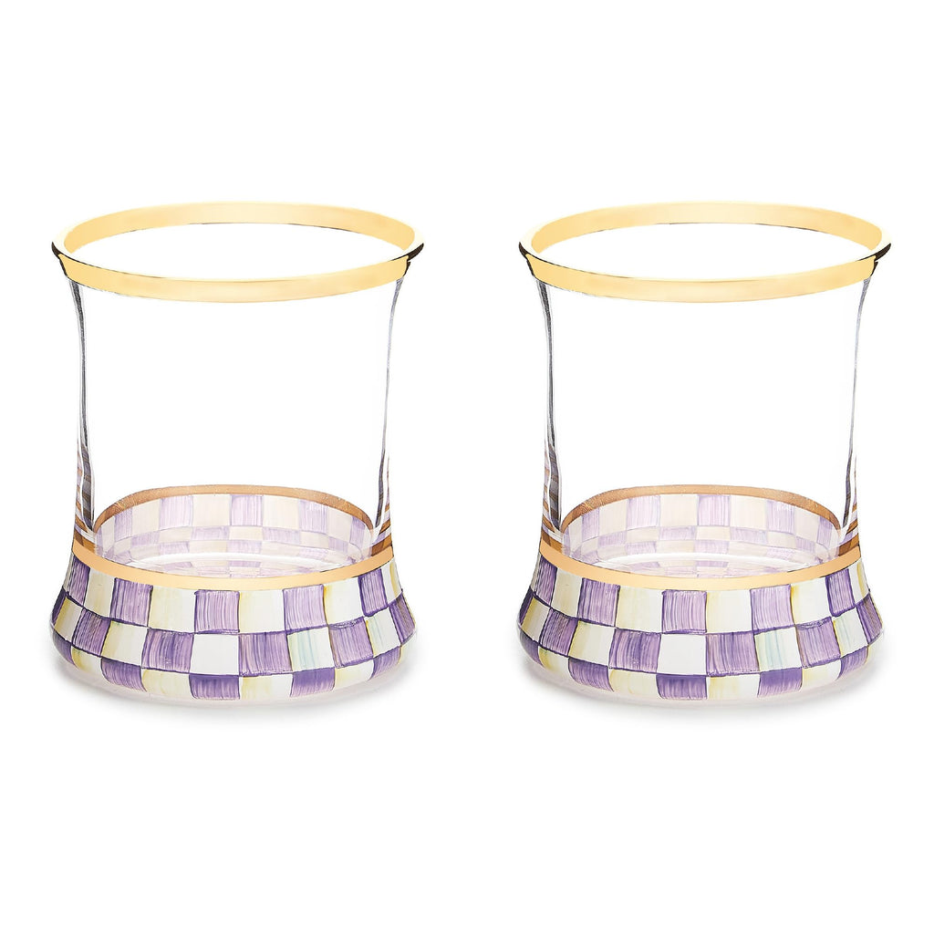 Gold-Rim Butterfly Tumbler Glasses, 8 oz, Set of 2