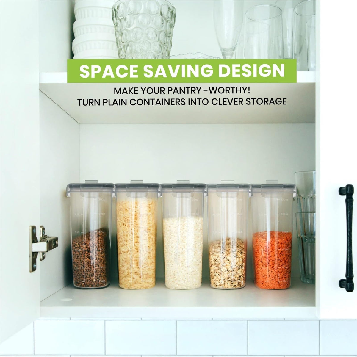 Airtight Cereal and Rice Dispenser Set, 4-Piece