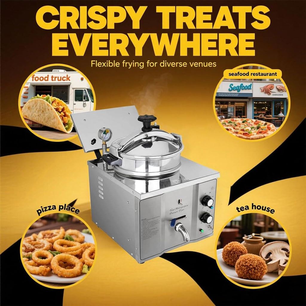 3000W Commercial Pressure Air Fryer with 16L Oil Tank