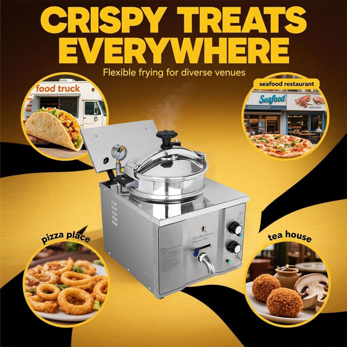 3000W Commercial Pressure Air Fryer with 16L Oil Tank